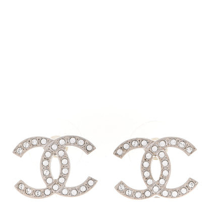 Chanel Crystal CC Earrings Silver 1 of 5