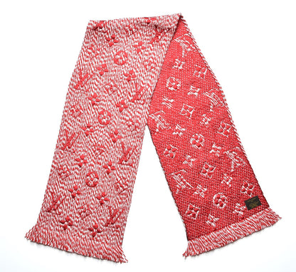 Louis Vuitton Wool Silk Logomania Mix Scarf Coquelicot 3 of 4