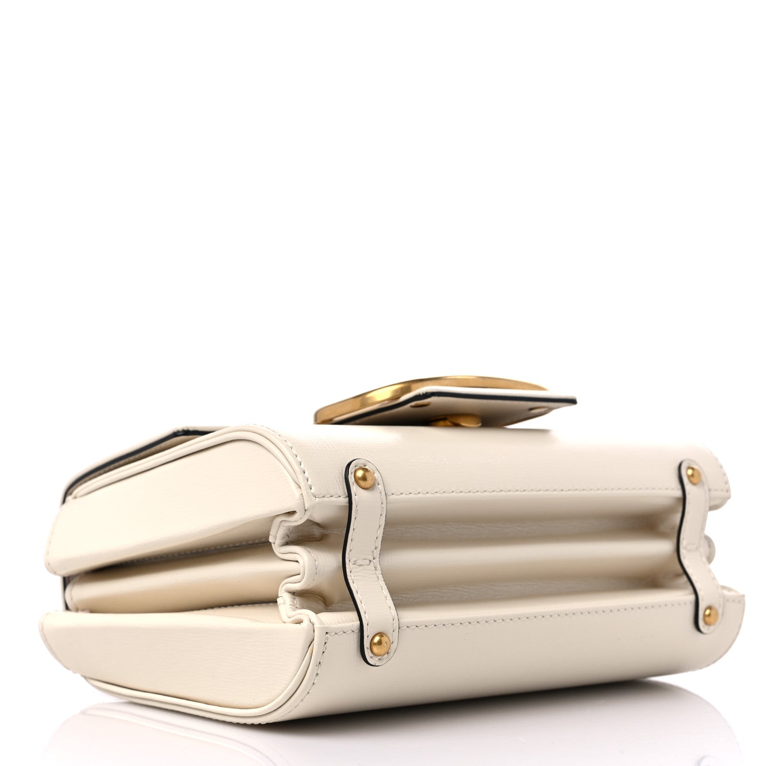 Valentino Garavani Grainy Calfskin VLogo Stud Sign Shoulder Bag Light Ivory 4 of 10
