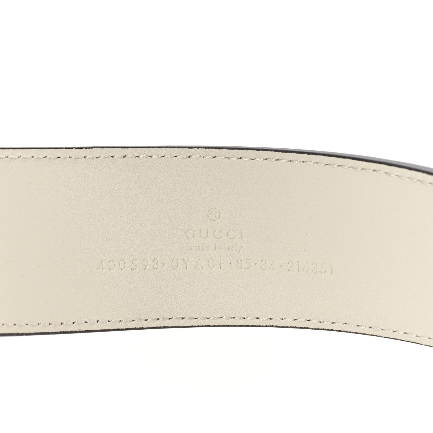 Gucci Plutone Calfskin Palladium Double G 40mm Belt 85 34 Mystic White 3 of 4