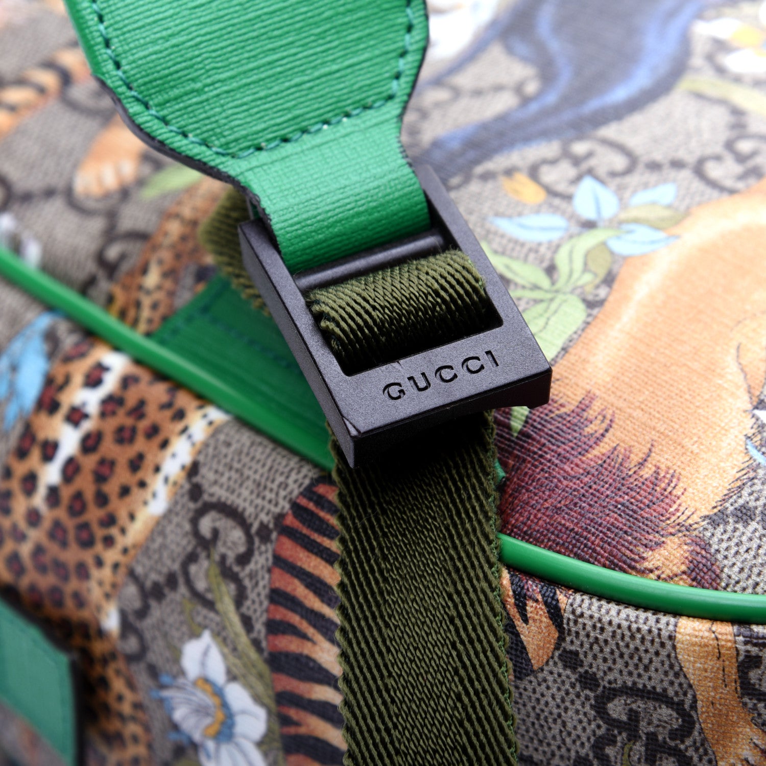 Gucci GG Supreme Monogram Feline Childrens Dome Backpack Beige Ebony Multicolor Bright Shamarock 13 of 13