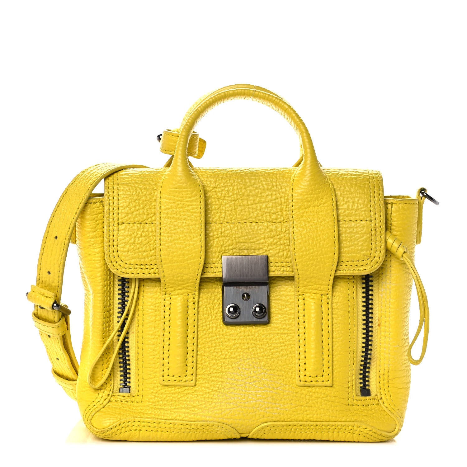 3.1 Phillip Lim Textured Calfskin Mini Pashli Satchel Yellow 1 of 11