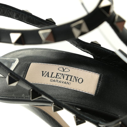 Valentino Garavani Crinkled Patent Rockstud Ankle Strap 100mm Pumps 37.5 Black 10 of 10