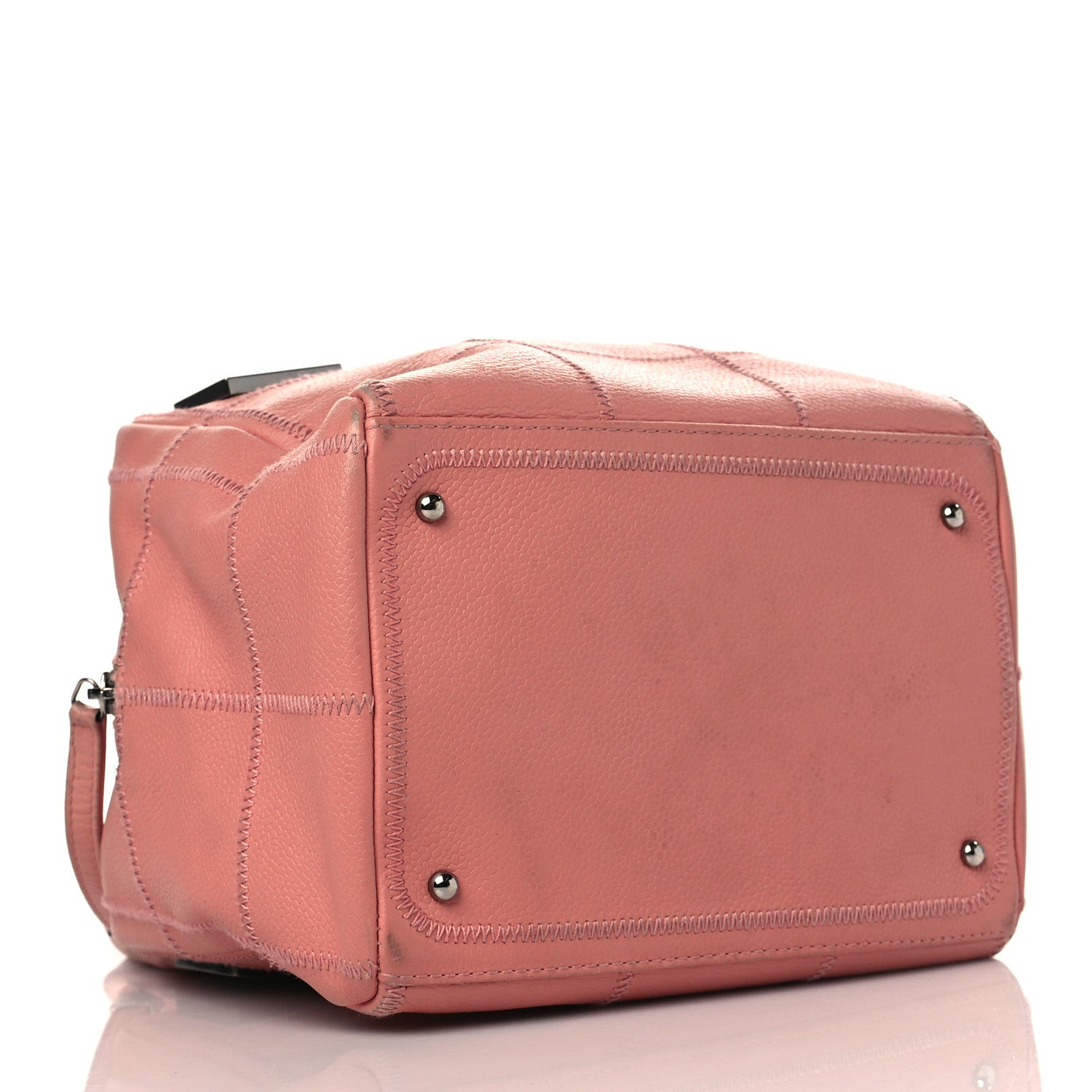 Chanel Caviar Square Stitched Bowler Pink 3 of 14