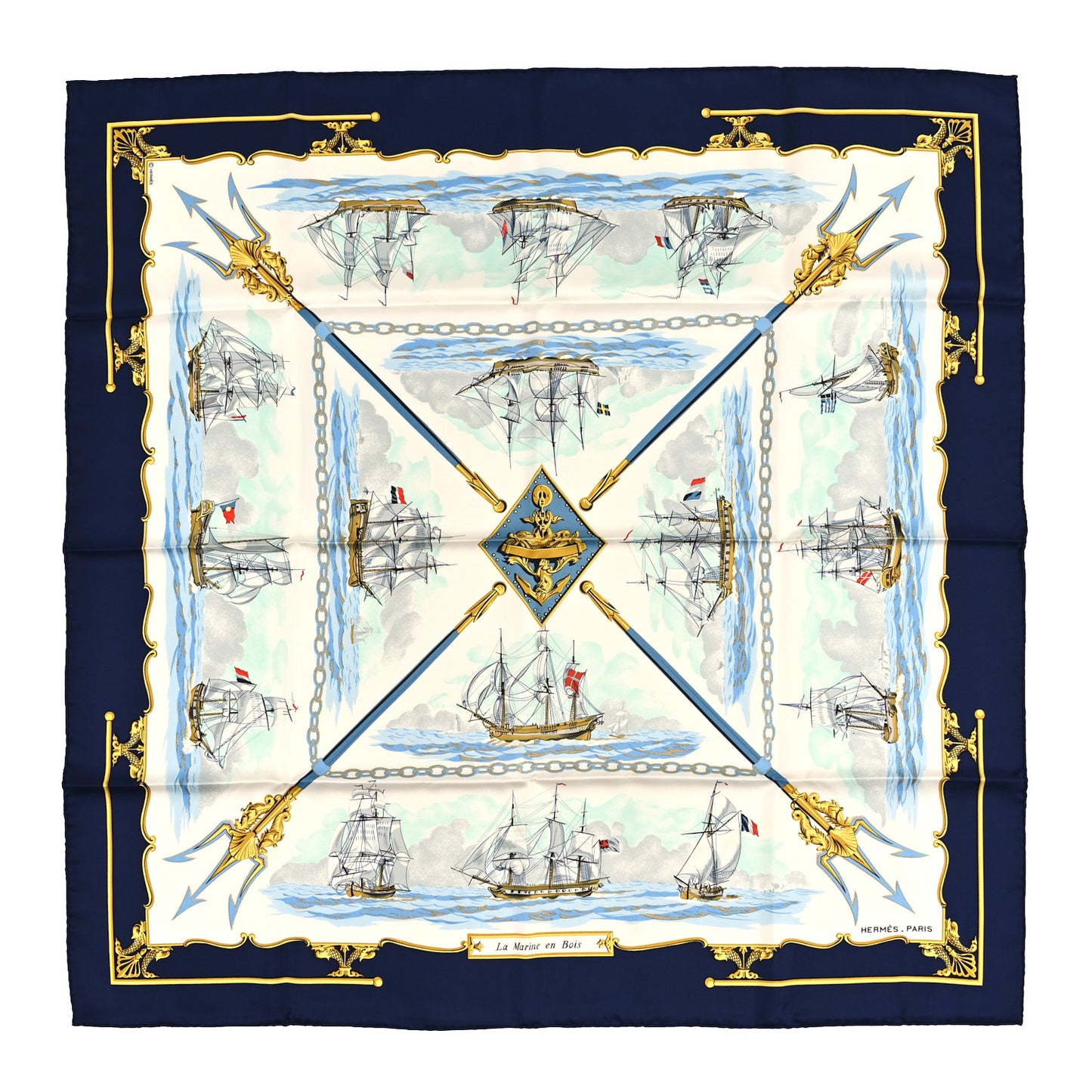 Silk La Marine En Bois Scarf 90