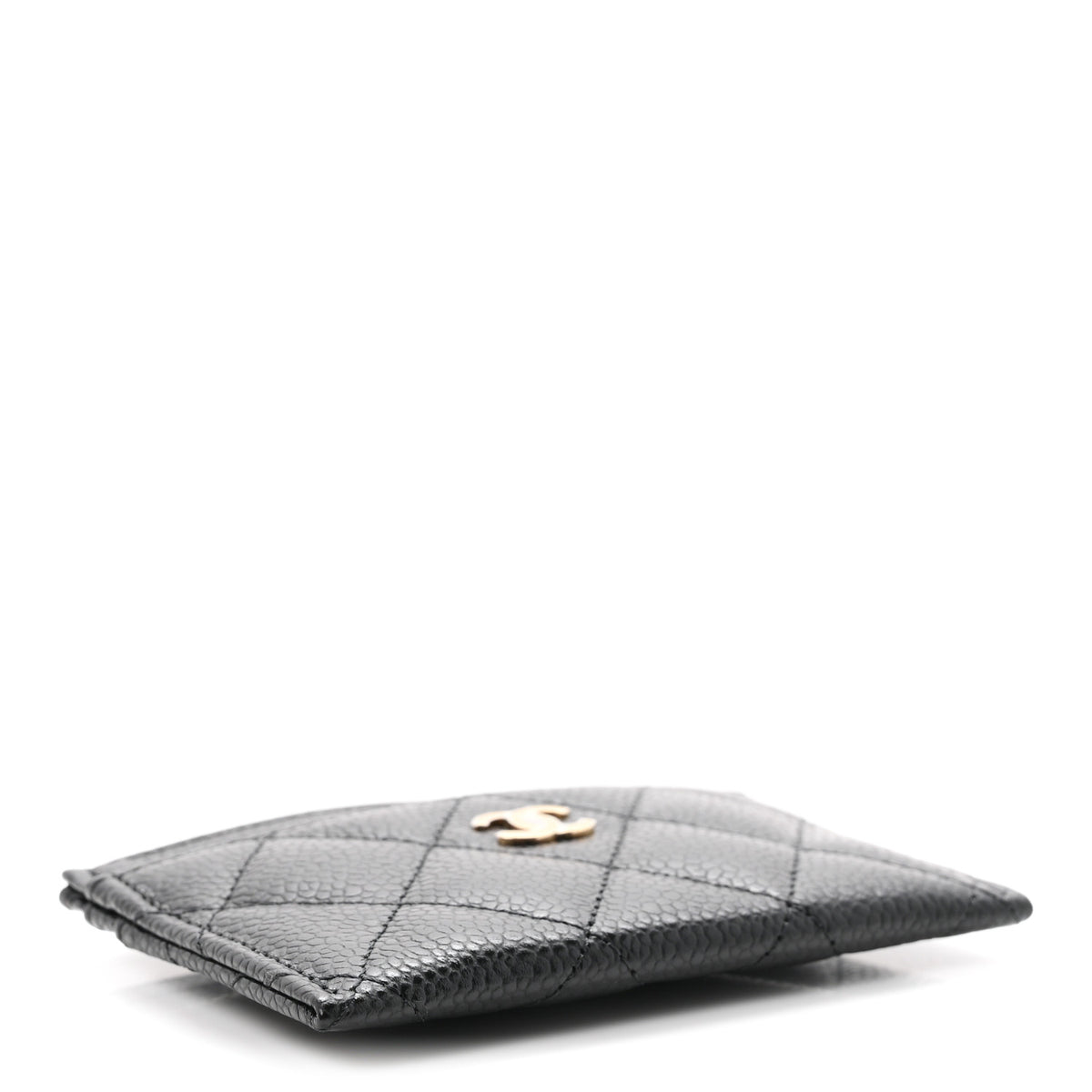 Caviar Quilted Card Holder Black