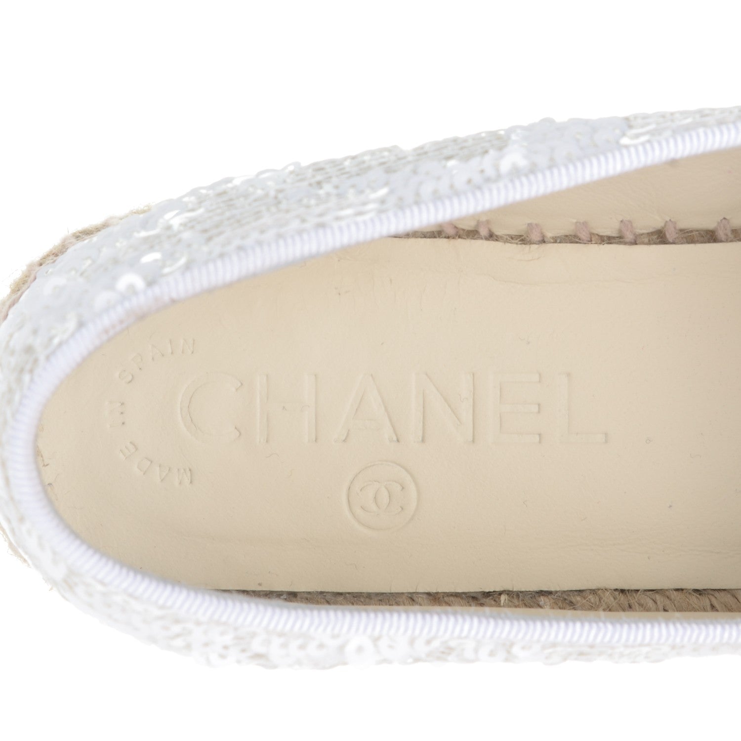 Chanel Patent Sequin CC Espadrilles 36 White 7 of 8