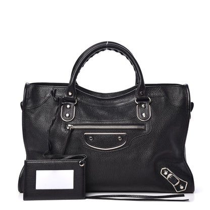 Balenciaga Chevre Silver Metallic Edge Hardware City Black 1 of 9