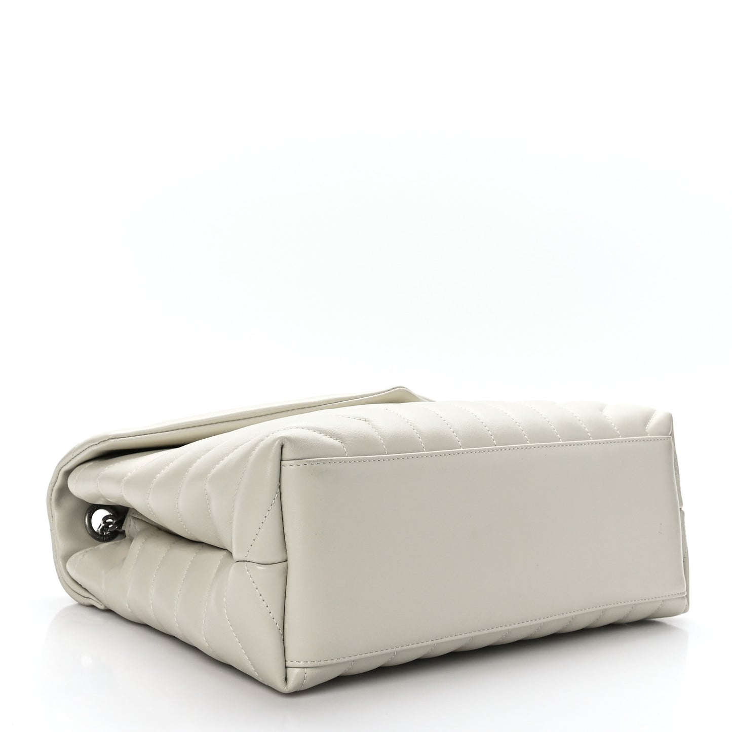 Calfskin Y Quilted Monogram Medium Loulou Chain Satchel Ivory