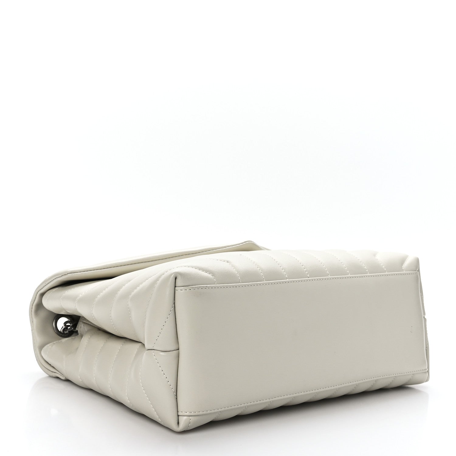 Saint Laurent Calfskin Y Quilted Monogram Medium Loulou Chain Satchel Ivory 4 of 12
