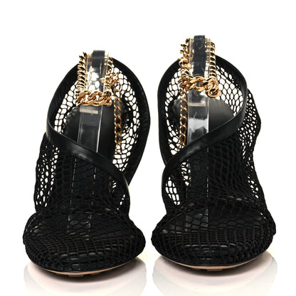 Bottega Veneta Mesh Nappa Chunky Chain Sandals 39 Black 2 of 9