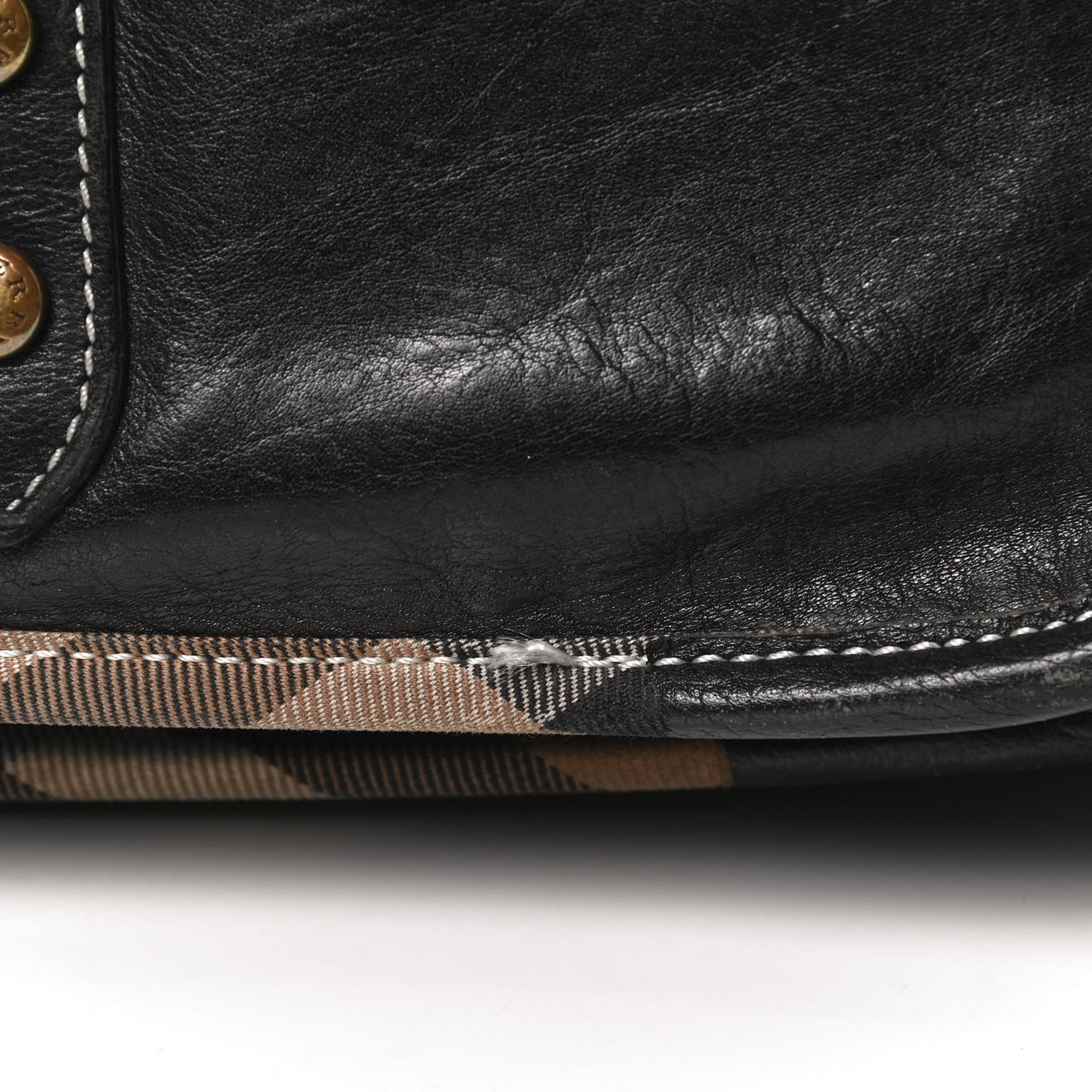 Calfskin Nova Check Trim Shoulder Bag Black