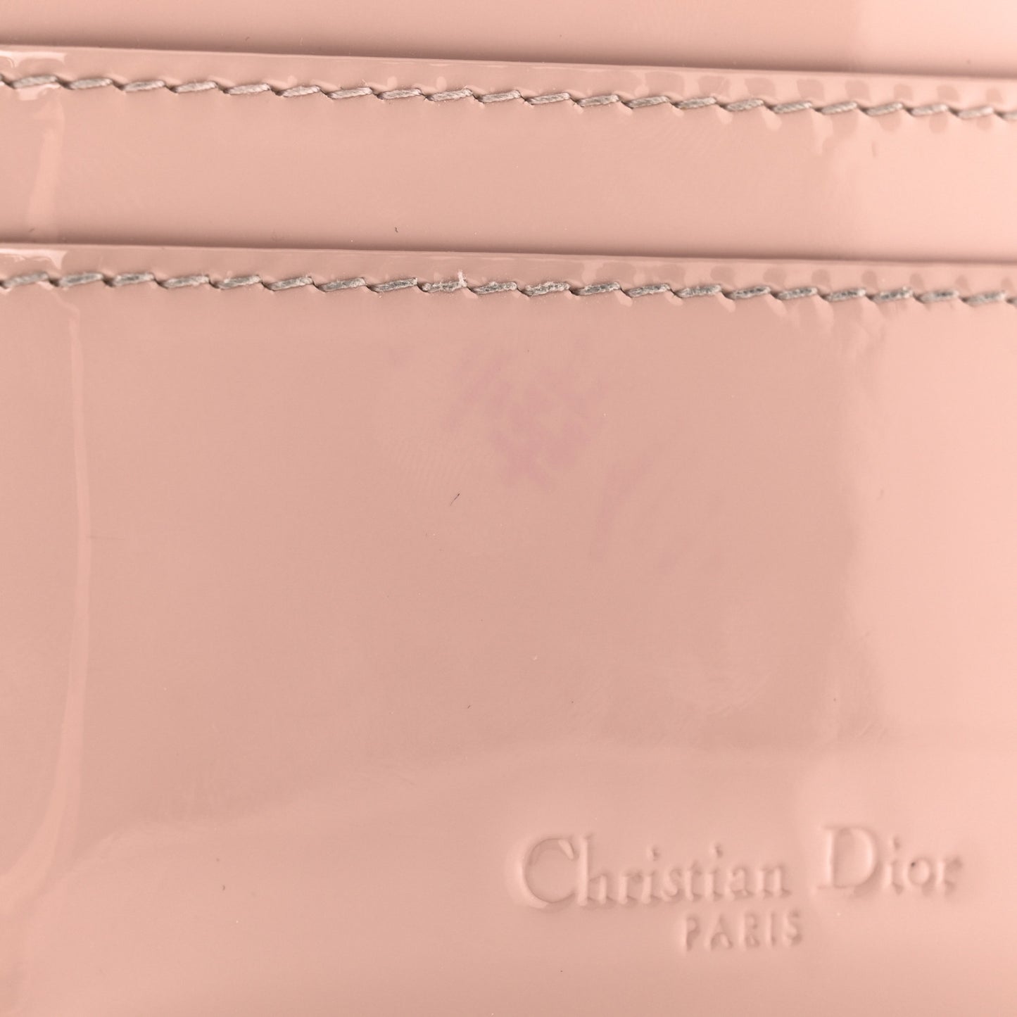 Patent Cannage Lady Dior Card Holder Rose Clair