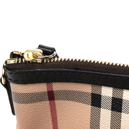 Burberry Haymarket Check Small Peyton Crossbody Clutch Bag Chocolate 10 of 11