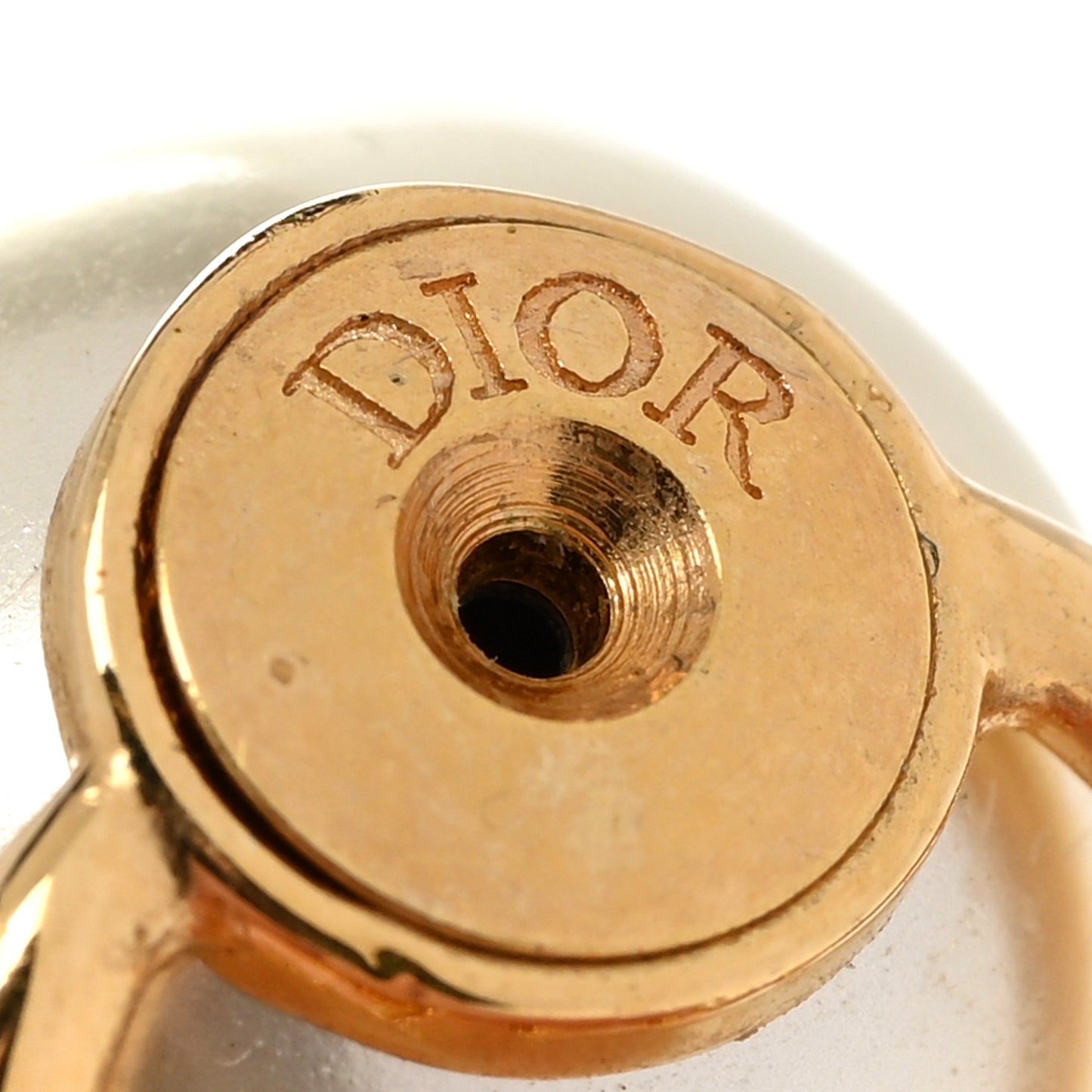 Pearl Crystal Tribal Logo Charms Earrings Gold