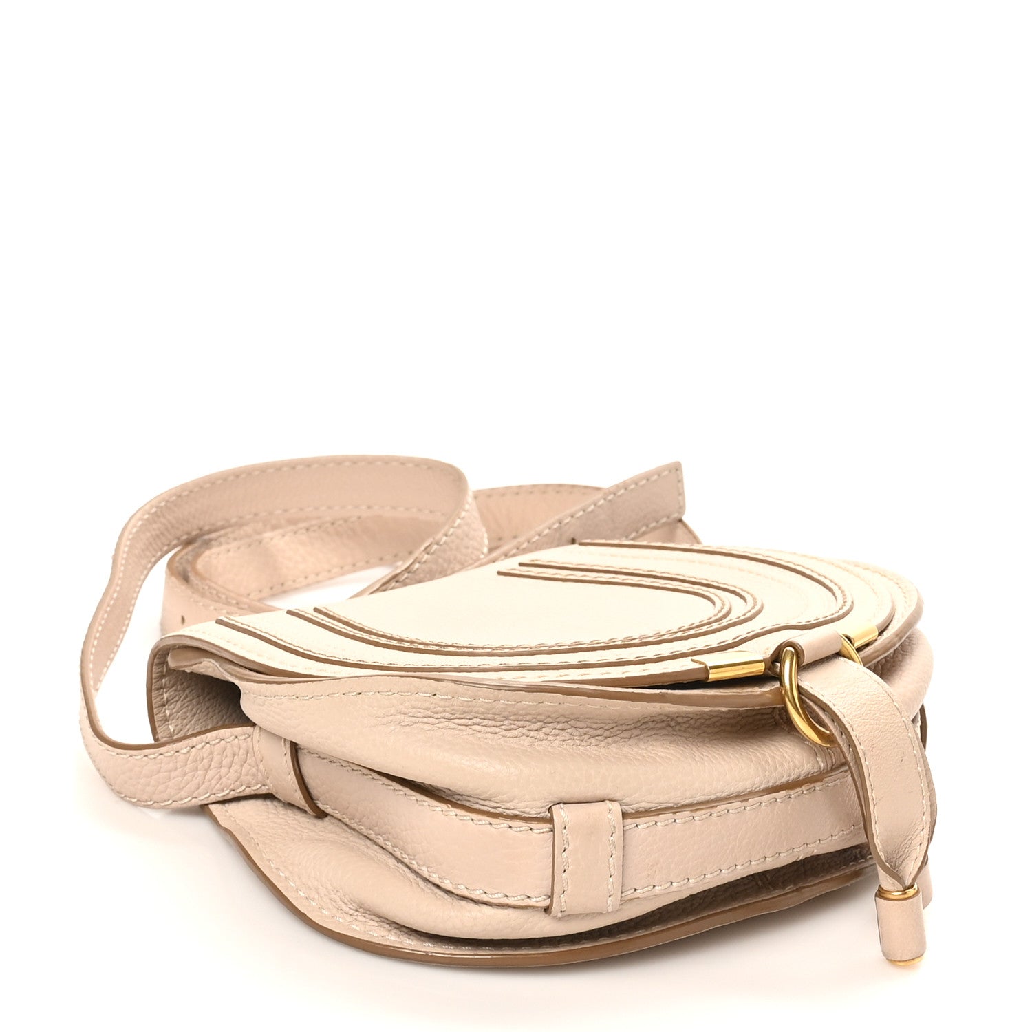 Chloe Calfskin Mini Marcie Round Crossbody Bag Root Beige 4 of 11