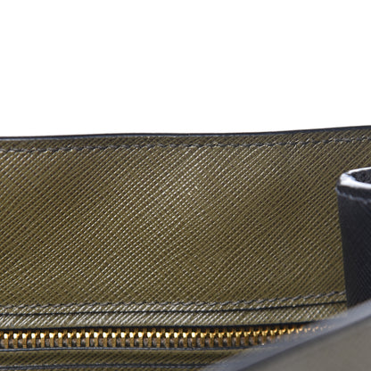 Prada Saffiano Lux Bi-Color Medium Tote Militare Black 13 of 24