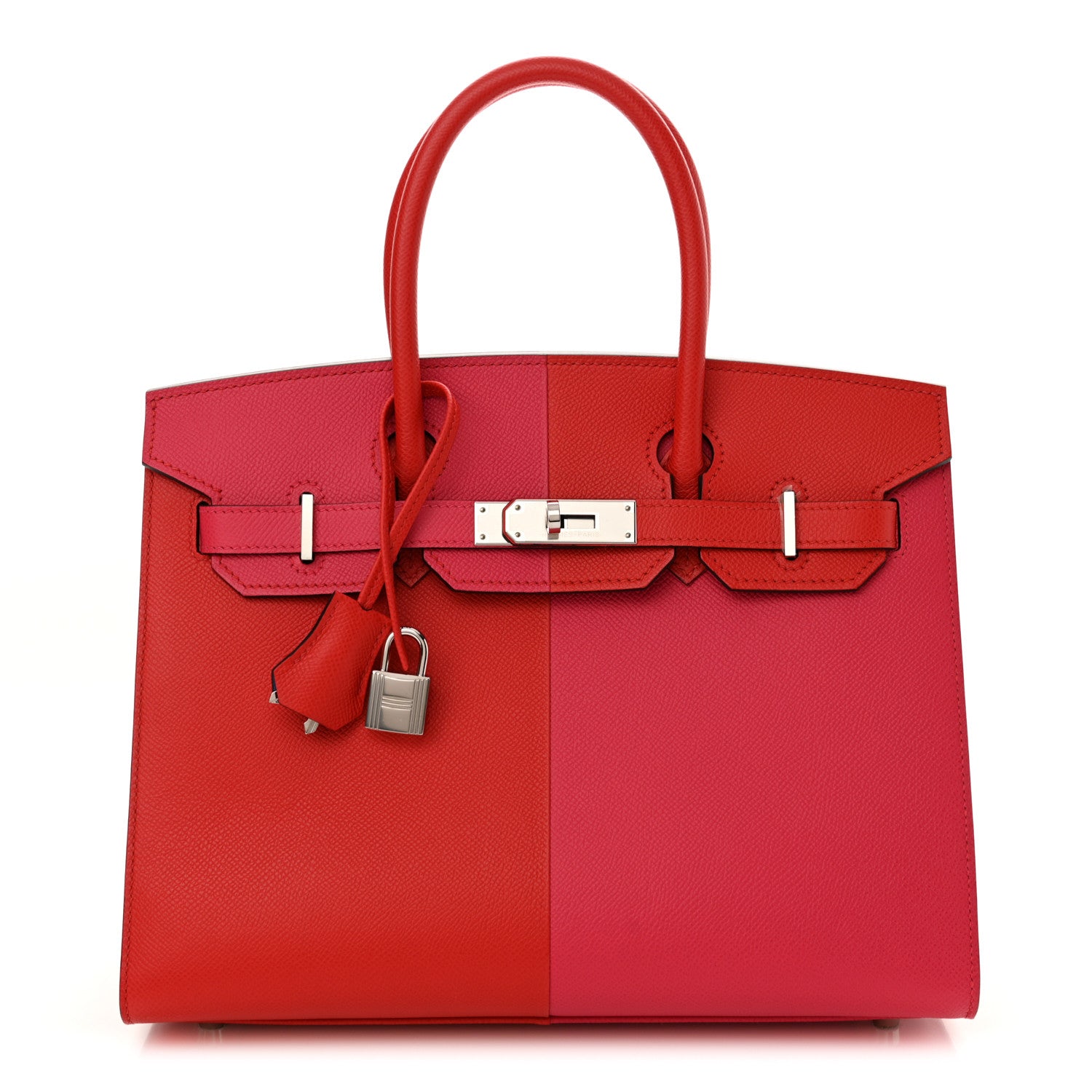 Hermes Epsom Casaque Birkin Sellier 30 Rouge Coeur Rose Extreme Bleu Zanzibar 1 of 11