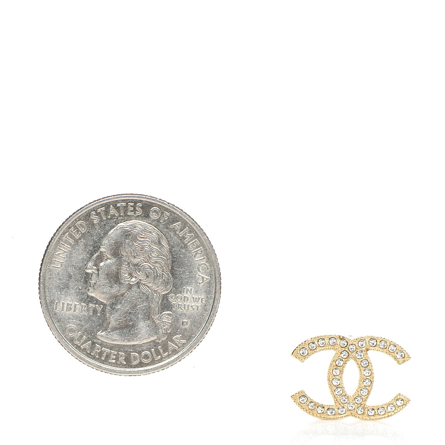 Crystal CC Earrings Gold