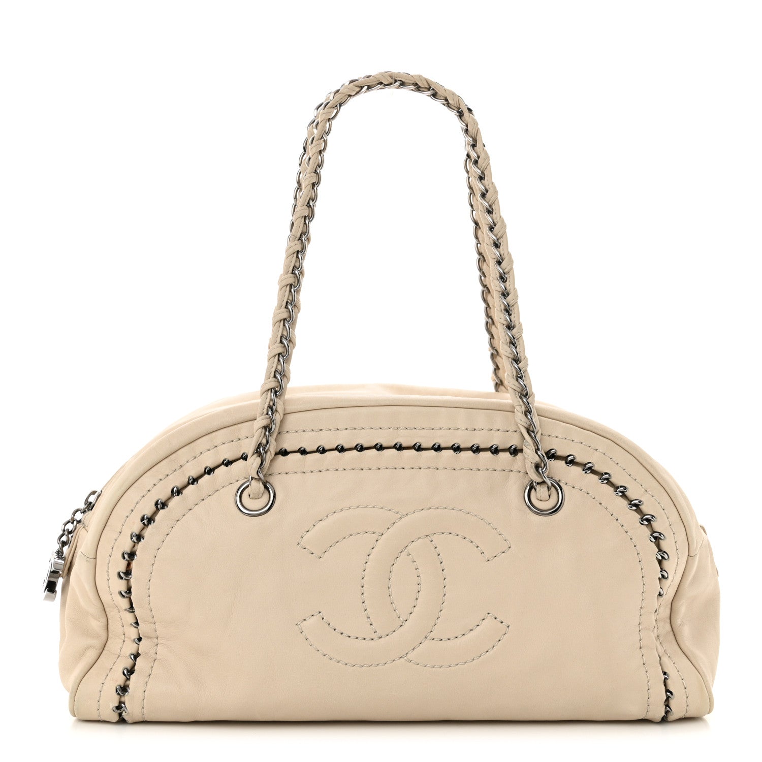 Chanel Smooth Calfskin Medium Luxe Ligne Bowler Light Beige 1 of 14