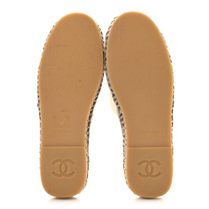Chanel Denim CC Espadrille Mules 38  White Black 6 of 9