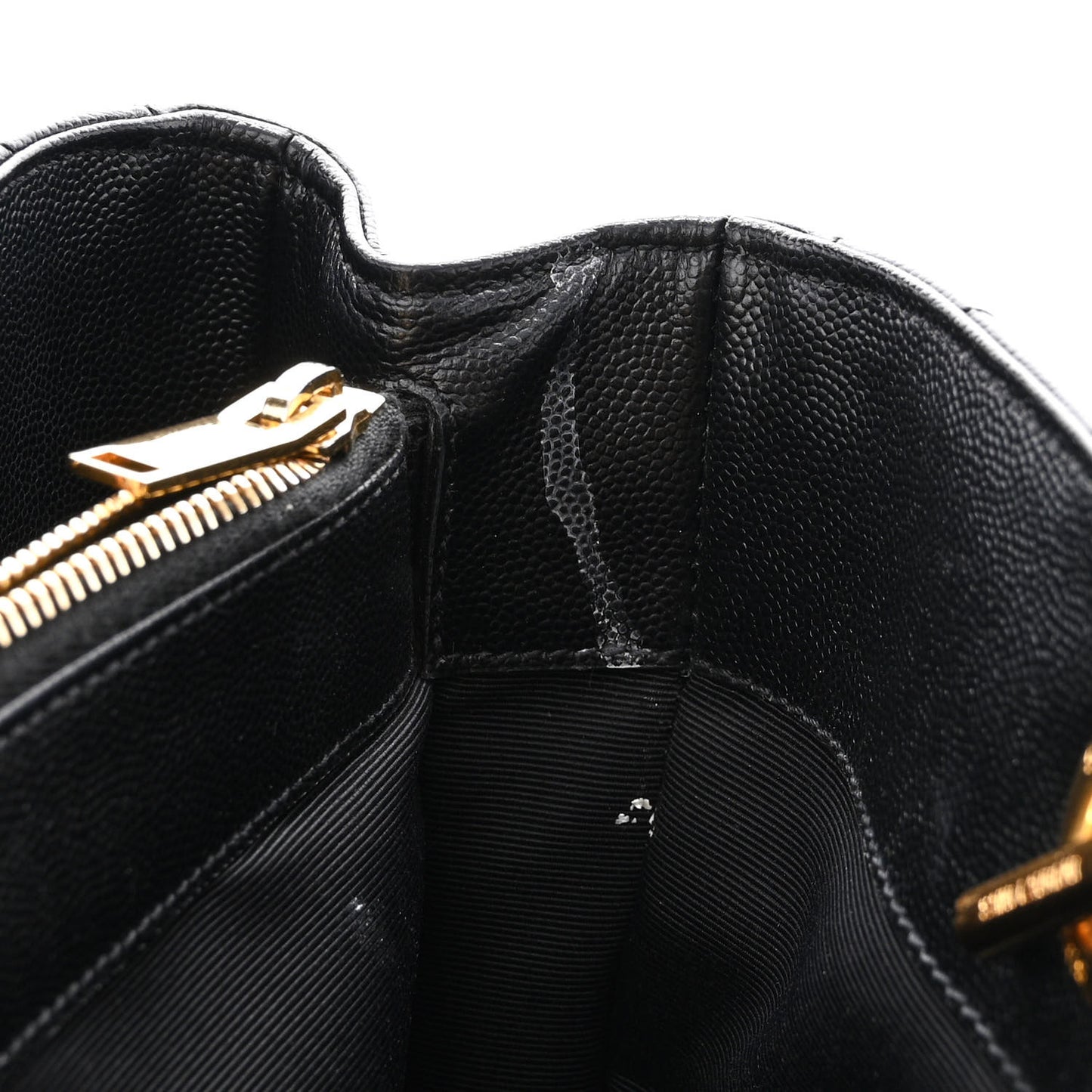 Grain De Poudre Matelasse Chevron Monogram Shopping Bag Black