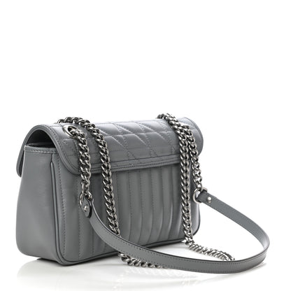 Gucci Calfskin Matelasse Aria Small GG Marmont Shoulder Bag Deep Grey 3 of 11