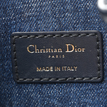 Christian Dior Denim Oblique Jacquard Medium C'est Chain Bucket Bag Denim Blue 5 of 10