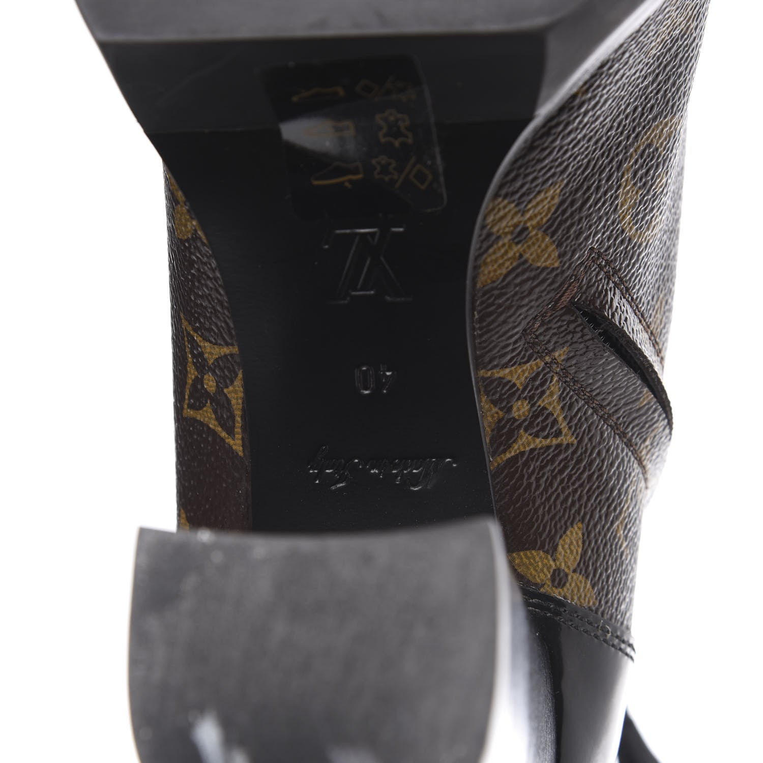 Louis Vuitton Patent Calfskin Monogram Star Trail Ankle Boots 40 Black 7 of 8