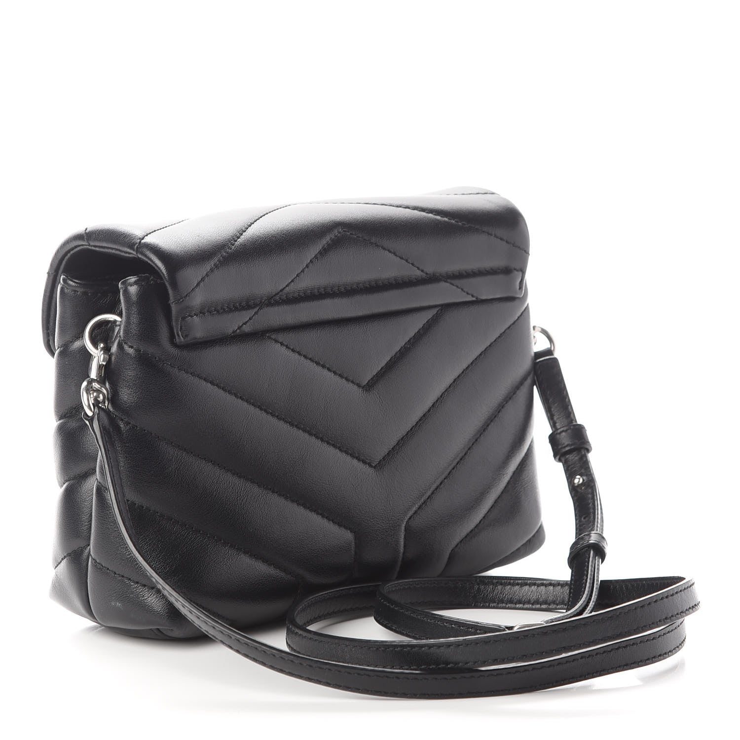 Saint Laurent Calfskin Y Quilted Monogram Toy Loulou Crossbody Bag Black 3 of 10
