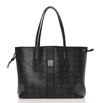 MCM Visetos Medium Liz Reversible Shopper Tote Black 4 of 12