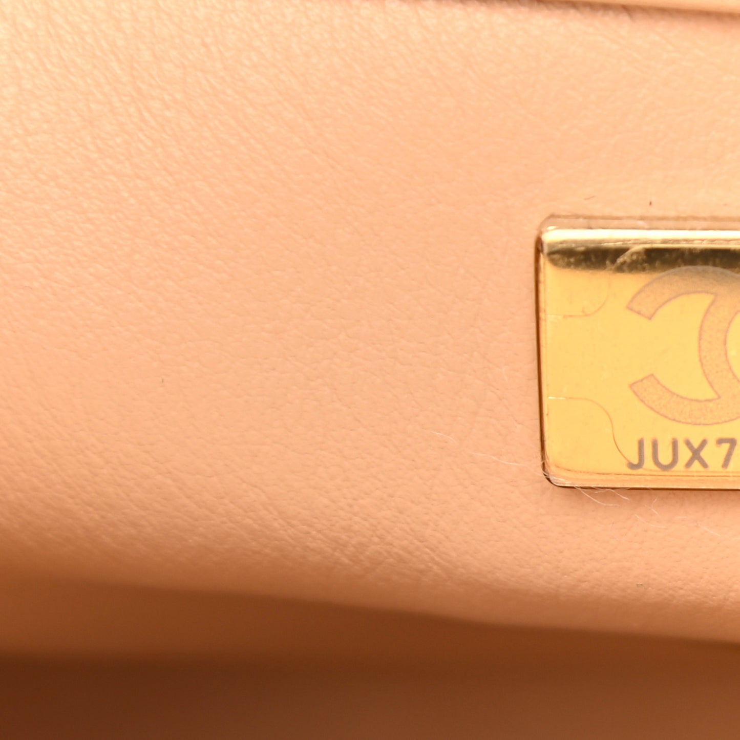 Lambskin Quilted Mini Pearl Crush Flap Beige