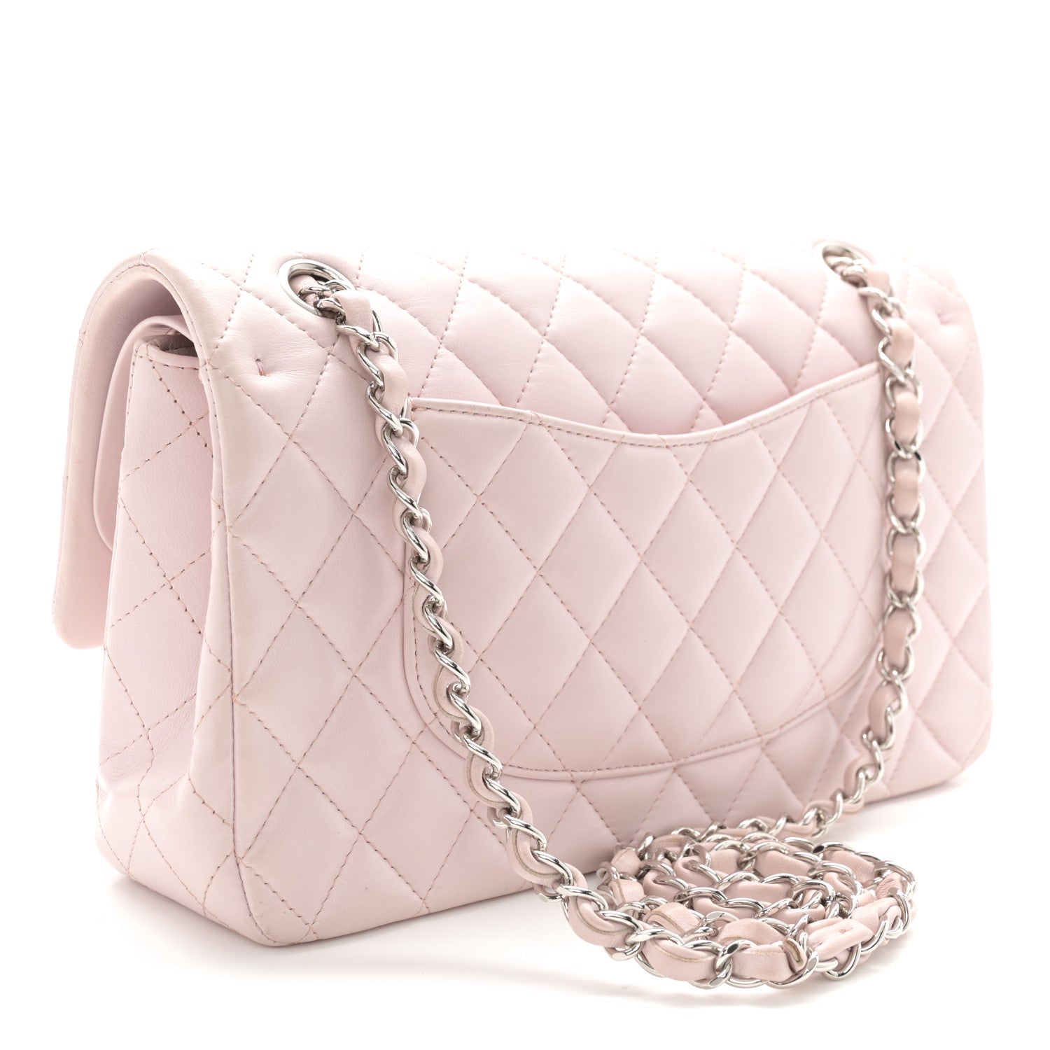 Chanel Lambskin Quilted Medium Double Flap Light Pink 3 of 10