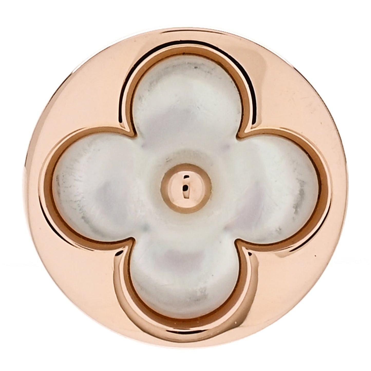 18K Pink Gold Mother of Pearl Color Blossom Sun Stud Earring