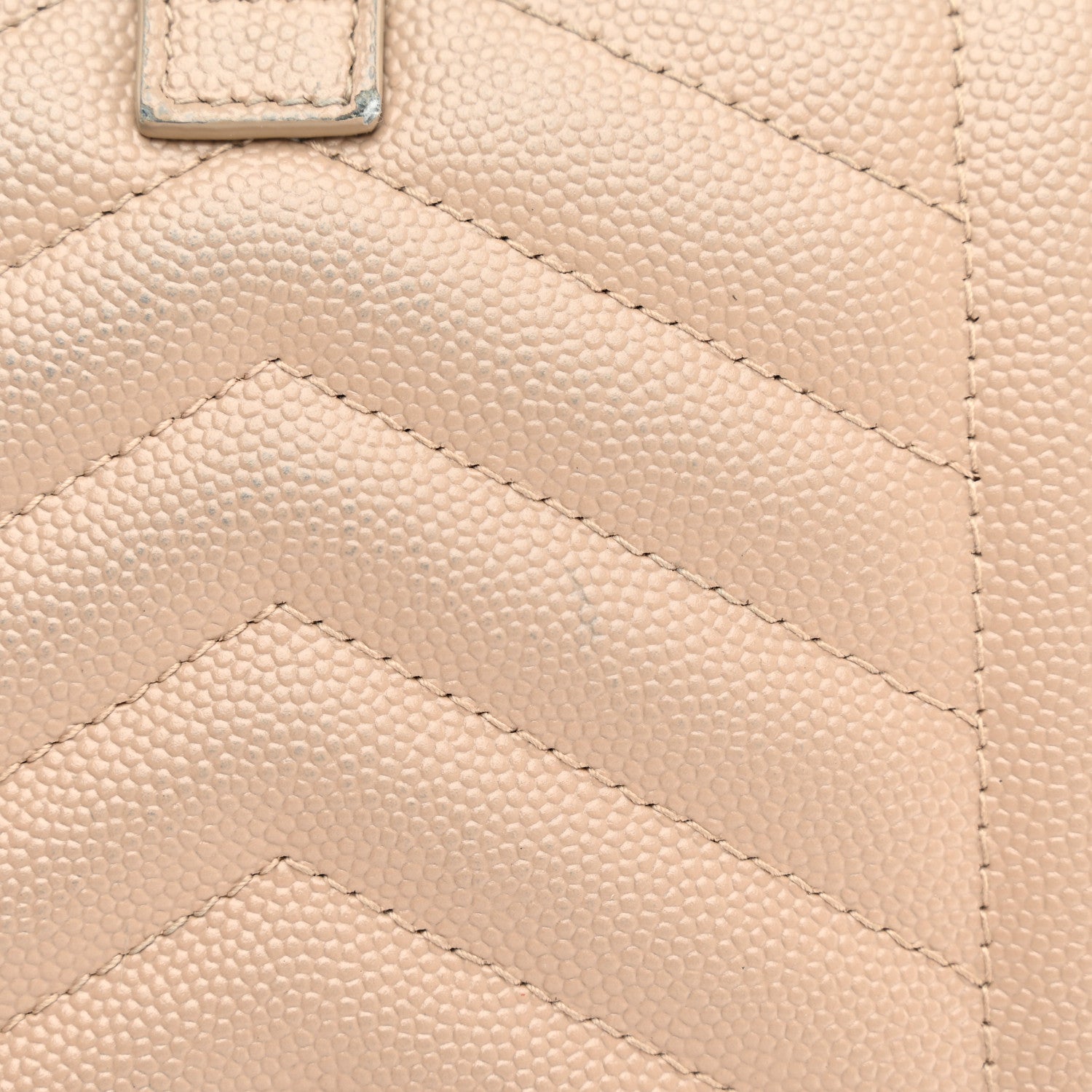 Saint Laurent Grain De Poudre Mixed Matelasse Triquilt Monogram Chain Wallet Dark Beige 12 of 12