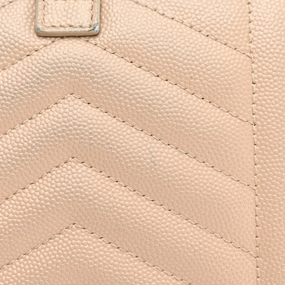 Saint Laurent Grain De Poudre Mixed Matelasse Triquilt Monogram Chain Wallet Dark Beige 12 of 12