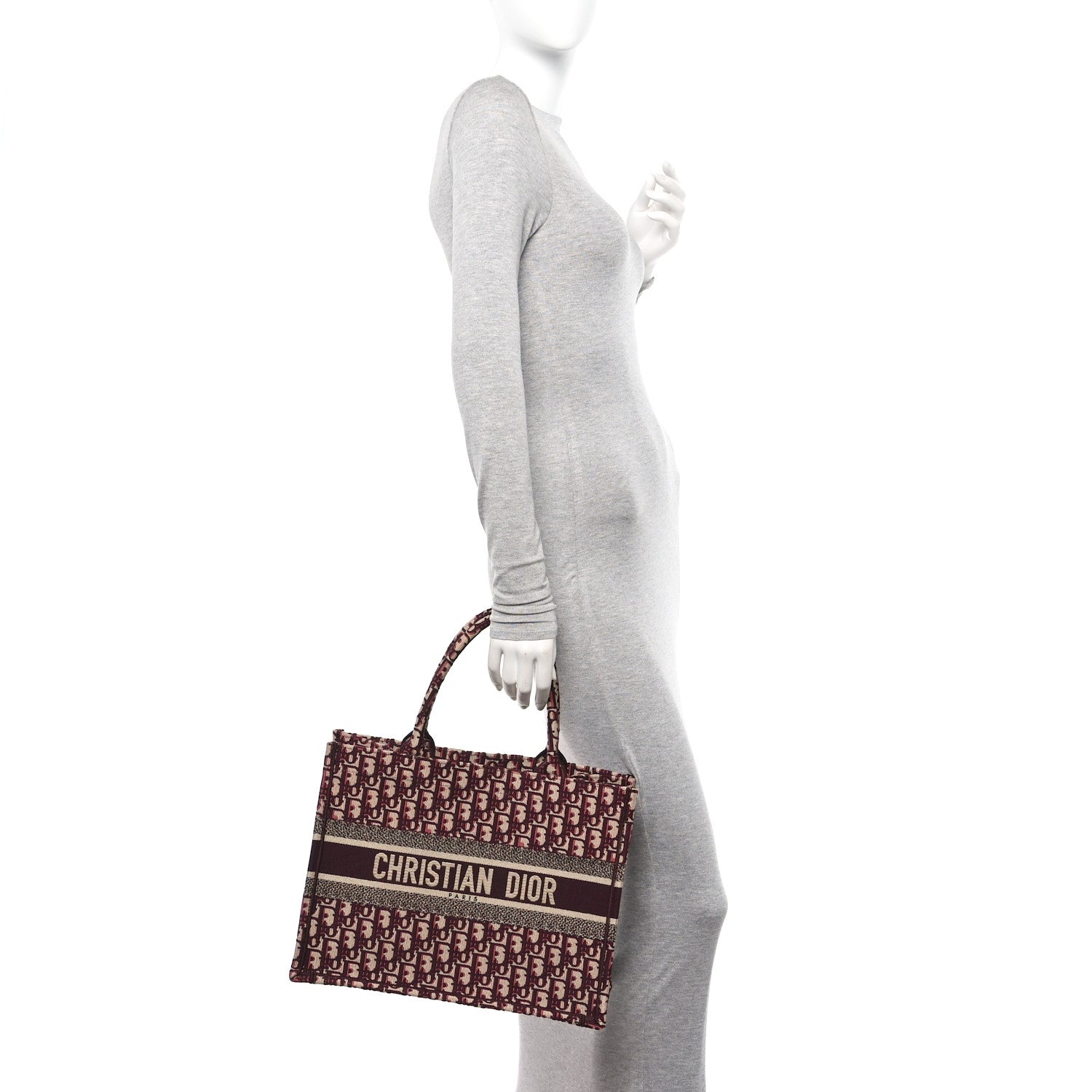 Christian Dior Oblique Medium Book Tote Burgundy Multicolor 2 of 10
