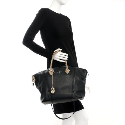 Louis Vuitton Veau Cachemire Python Soft Lockit MM Black 3 of 13