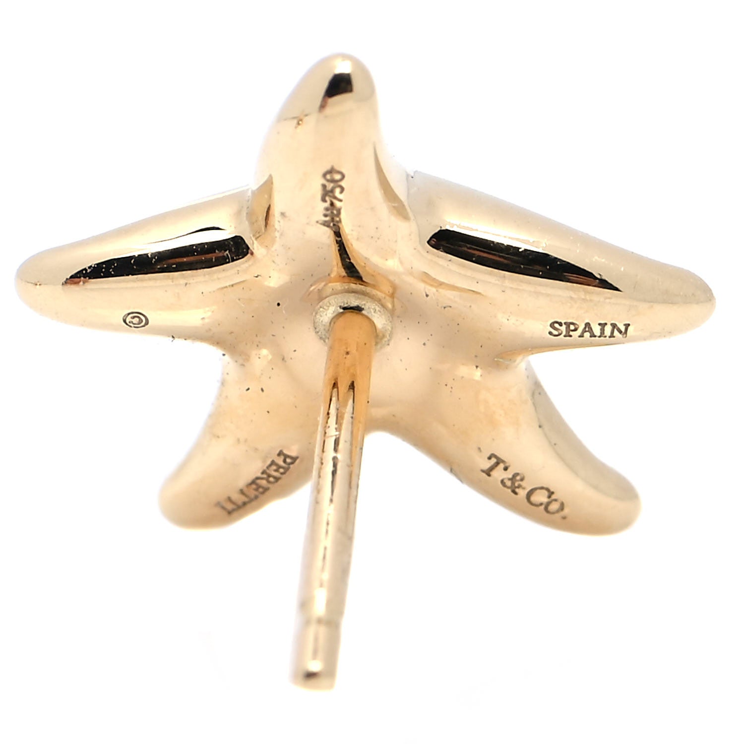 Tiffany 18K Yellow Gold 12mm Elsa Peretti Starfish Earrings 5 of 5