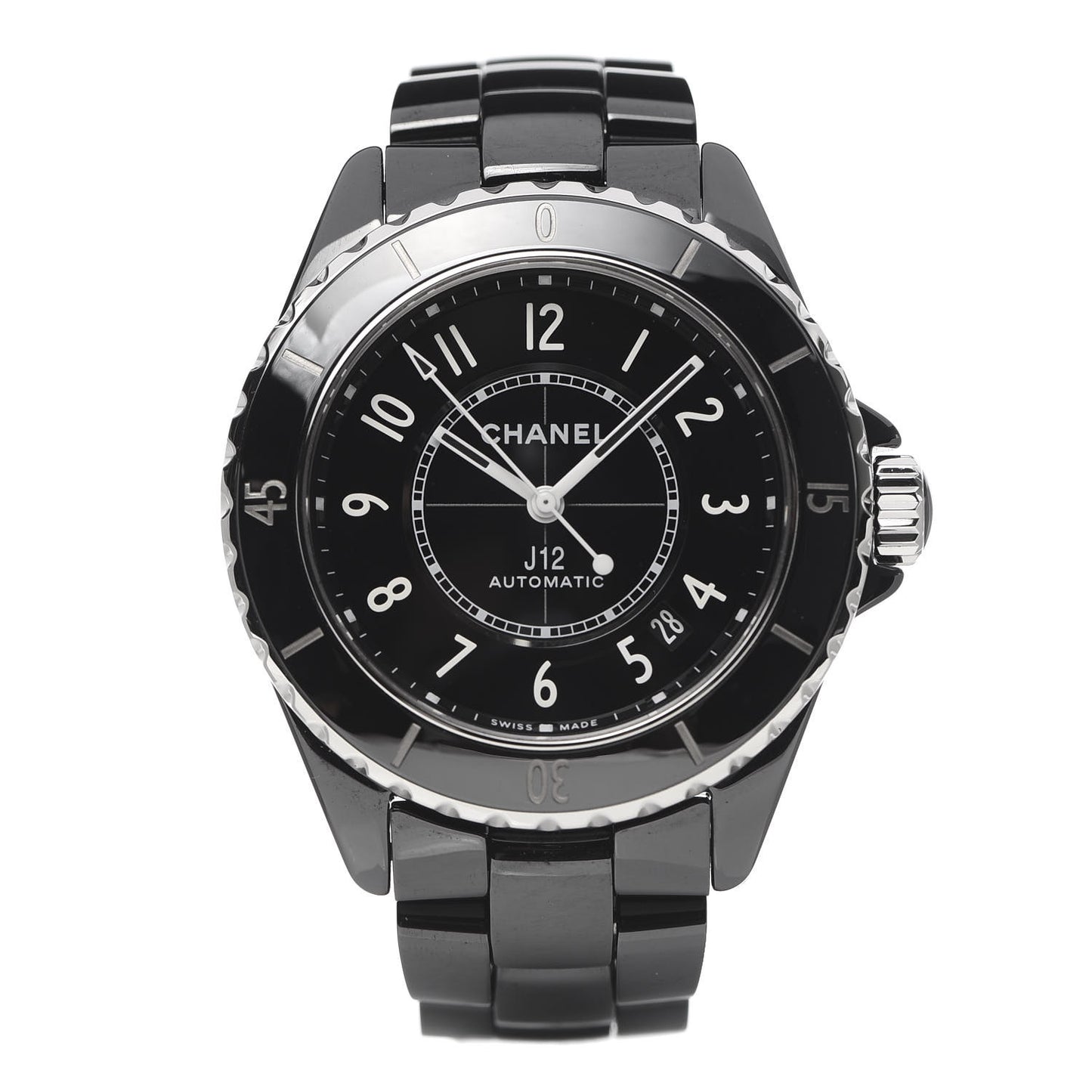 Stainless Steel Ceramic 38mm J12 Automatic Watch Black