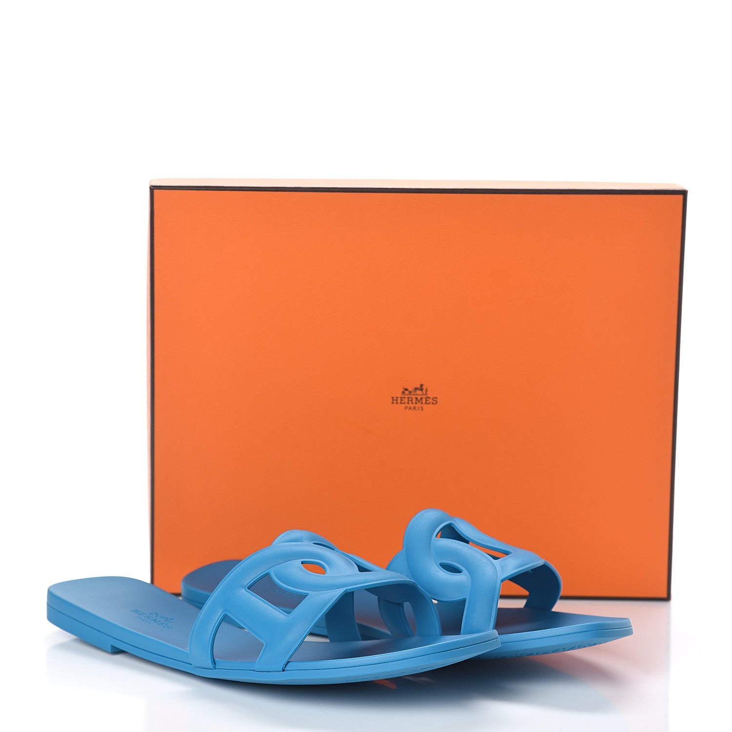Hermes Rubber Aloha Sandals 40 Bleu Vif 7 of 7