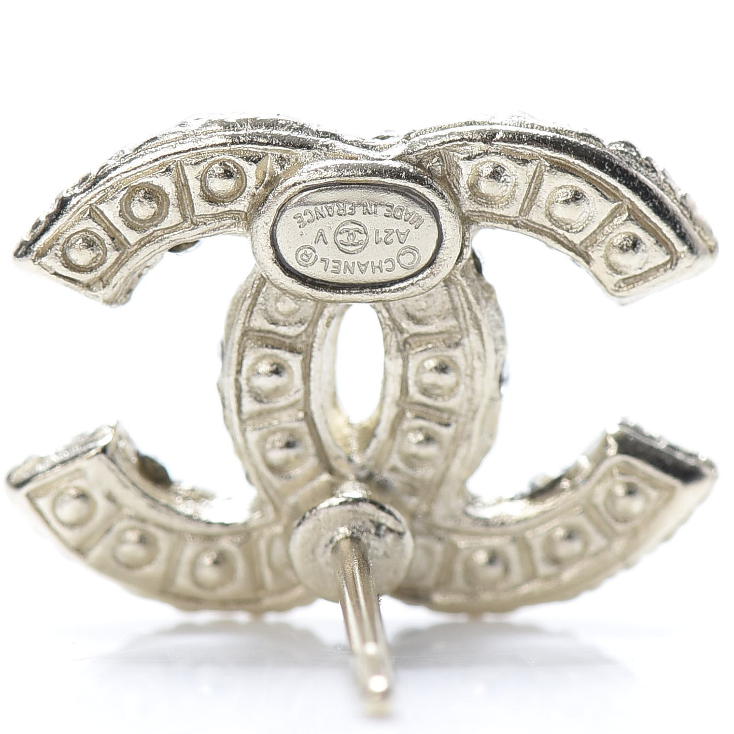 Pearl Crystal CC Earrings Gold