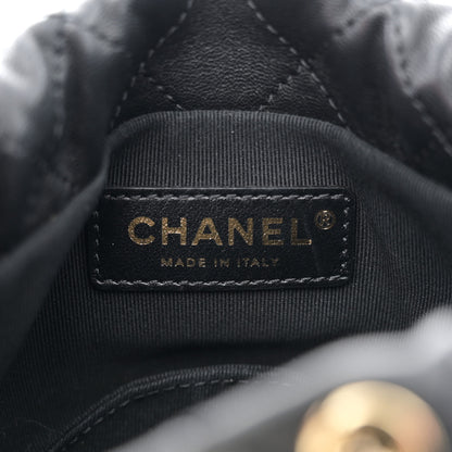 Chanel Lambskin Quilted Pearl Mini About Pearls Drawstring Bag Black 6 of 11
