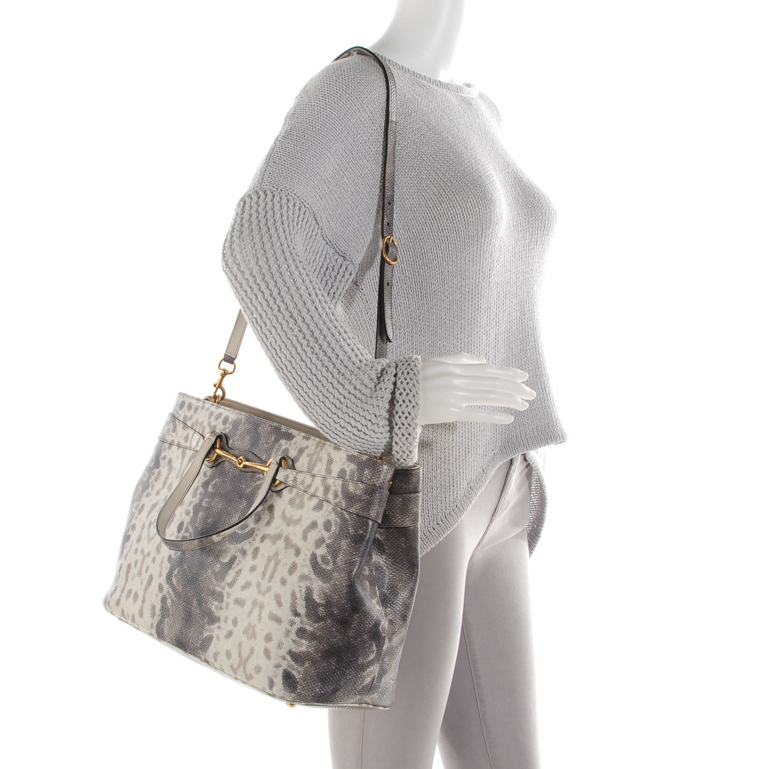 Gucci Karung Printed Large Bright Bit Animalier Top Handle Tote 2 of 7