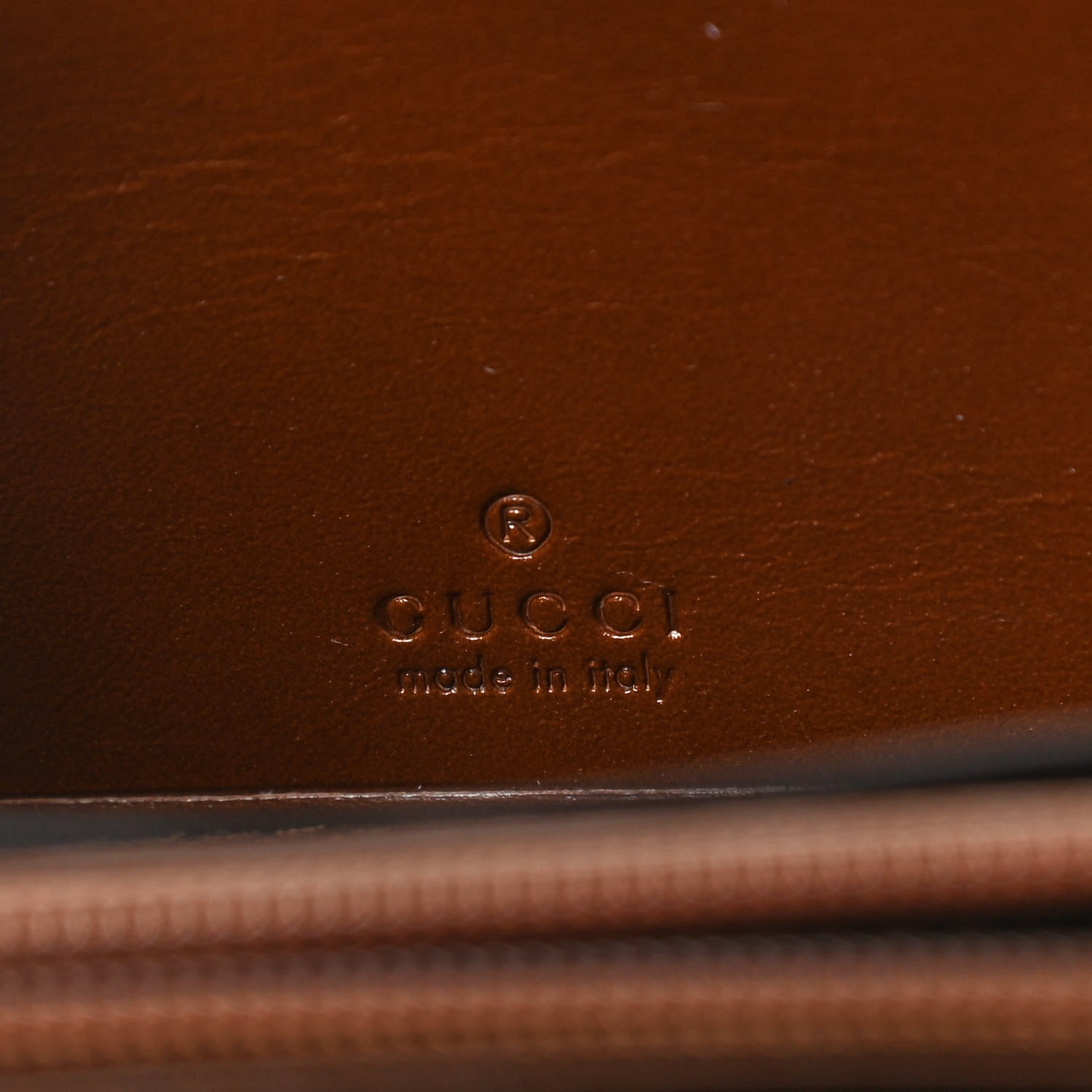 Gucci GG Supreme Monogram Cuoio Toscano Zip Around Wallet Beige Ebony Cuir 6 of 7