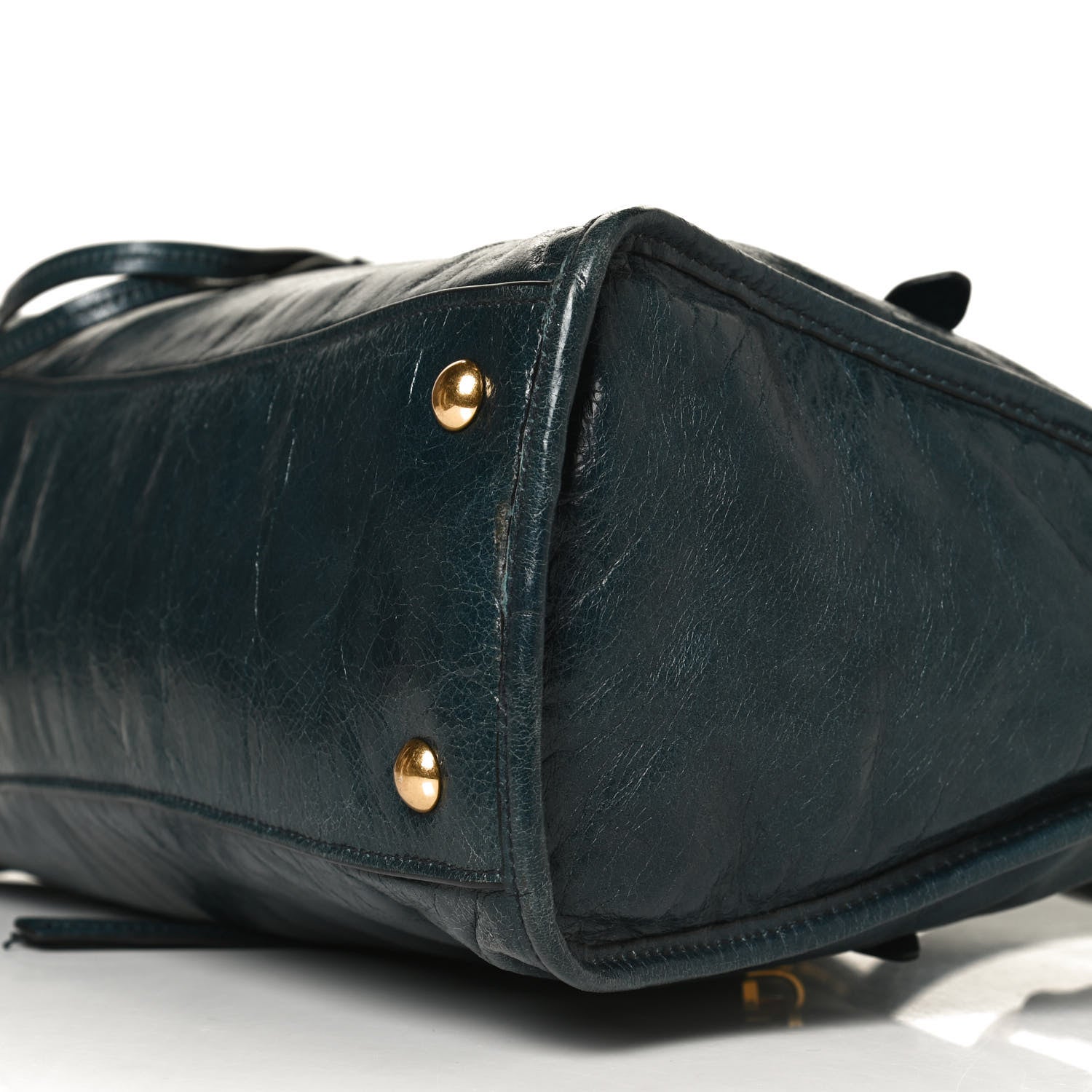 Miu Miu Vitello Shine Zip Tote Denim 10 of 14