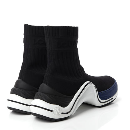 Louis Vuitton Stretch Textile LV Archlight Sneaker Boots 38 Black Blue 4 of 8