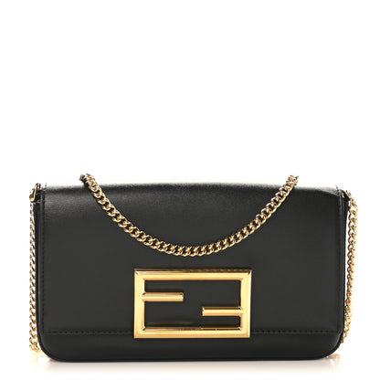 Fendi Vitello Palmellato Wallet on Chain with Pouches Black 1 of 11