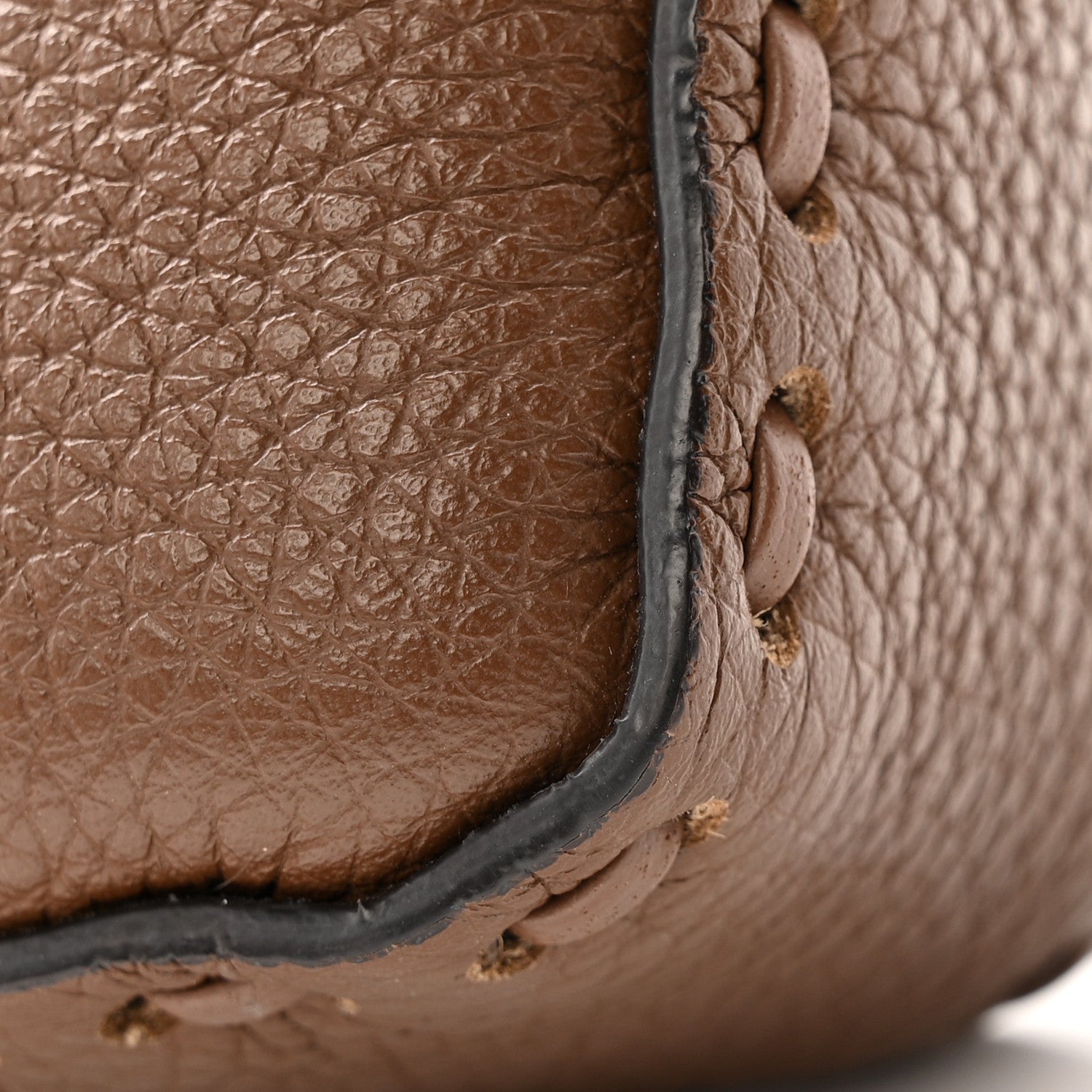 Fendi Cuoio Roma Sellerissima Nappa Sintetica Tape Stitch Mini Baguette Fettuccia 12 of 14