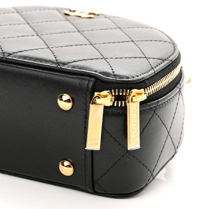 Chanel Lambskin Quilted Chic Riviera Top Handle Vanity Case Black 6 of 11